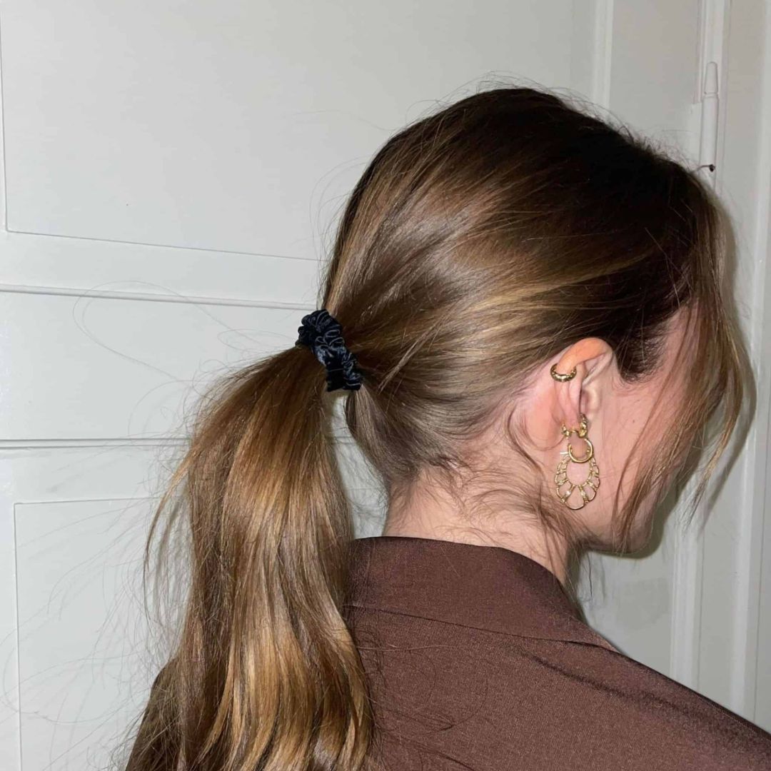 SILK SCRUNCHIE MINI (3-pack) - BLACK