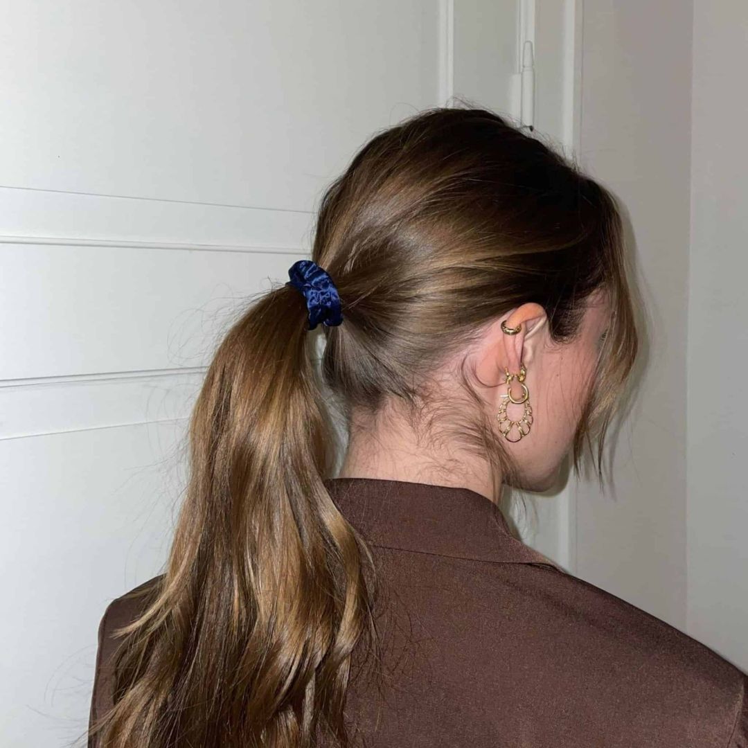 SILK SCRUNCHIE MINI (3er-Pack) - NAVY BLAU