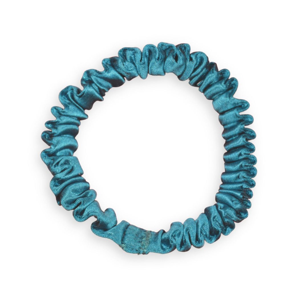 SILK SCRUNCHIE MINI (3er-Pack) - GLÄNZEND BLAU